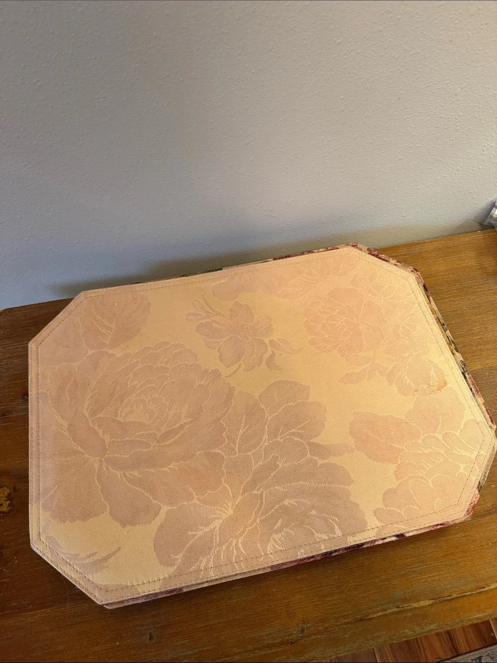 New Set of 6 Floral Reversible Placemats - Rose, Peach & Cream